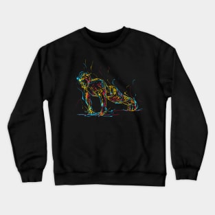 abstract man doing push up Crewneck Sweatshirt